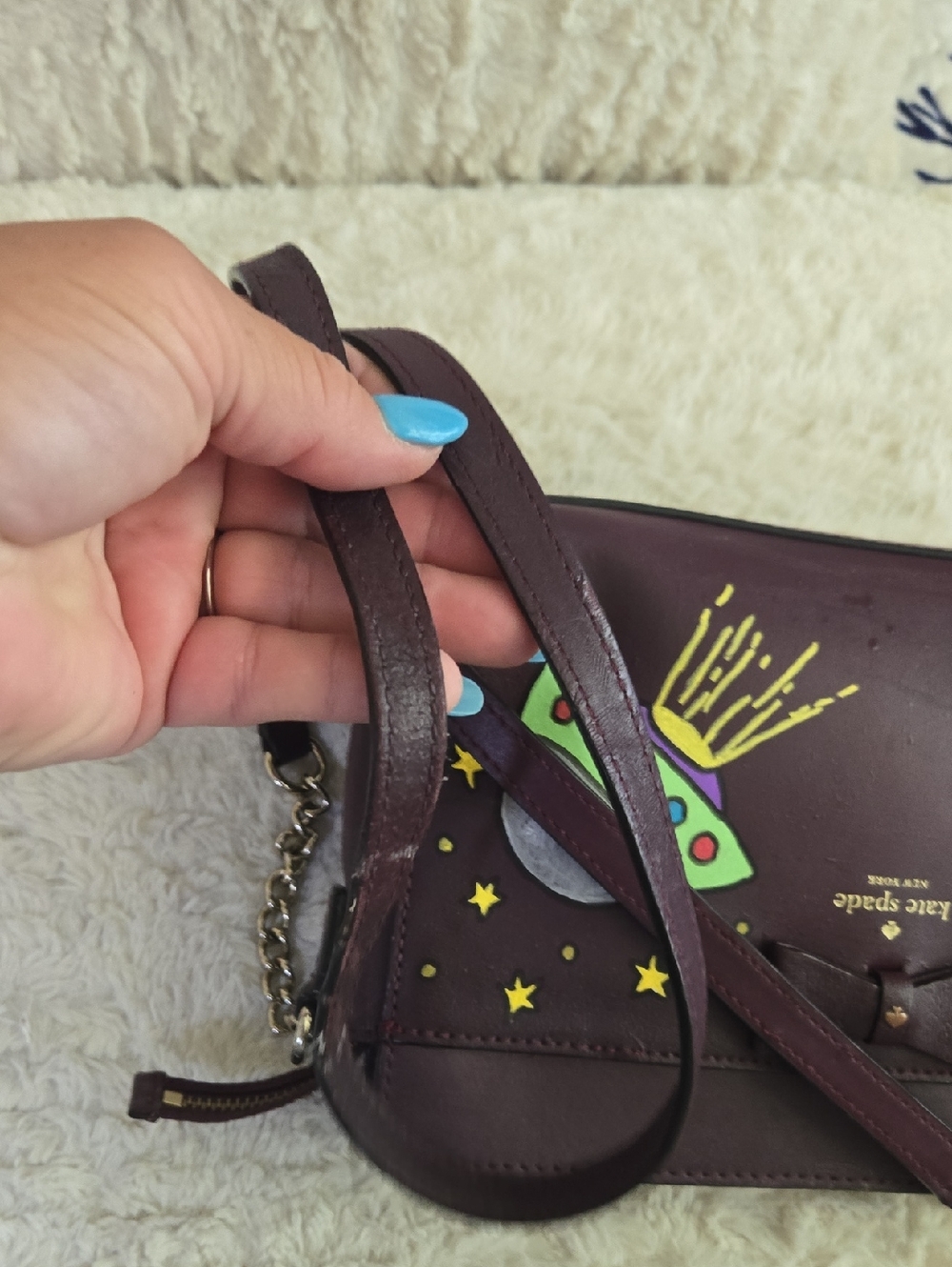 kate spade Moon & UFO Crossbody Bag - Burgundy - Picture 10 of 12